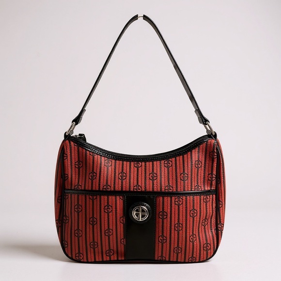 Giani Bernini Handbags - Giani Bernini Red and Black Patterned Shoulder Bag